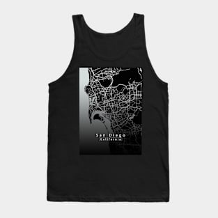 San Diego California City Map dark Tank Top